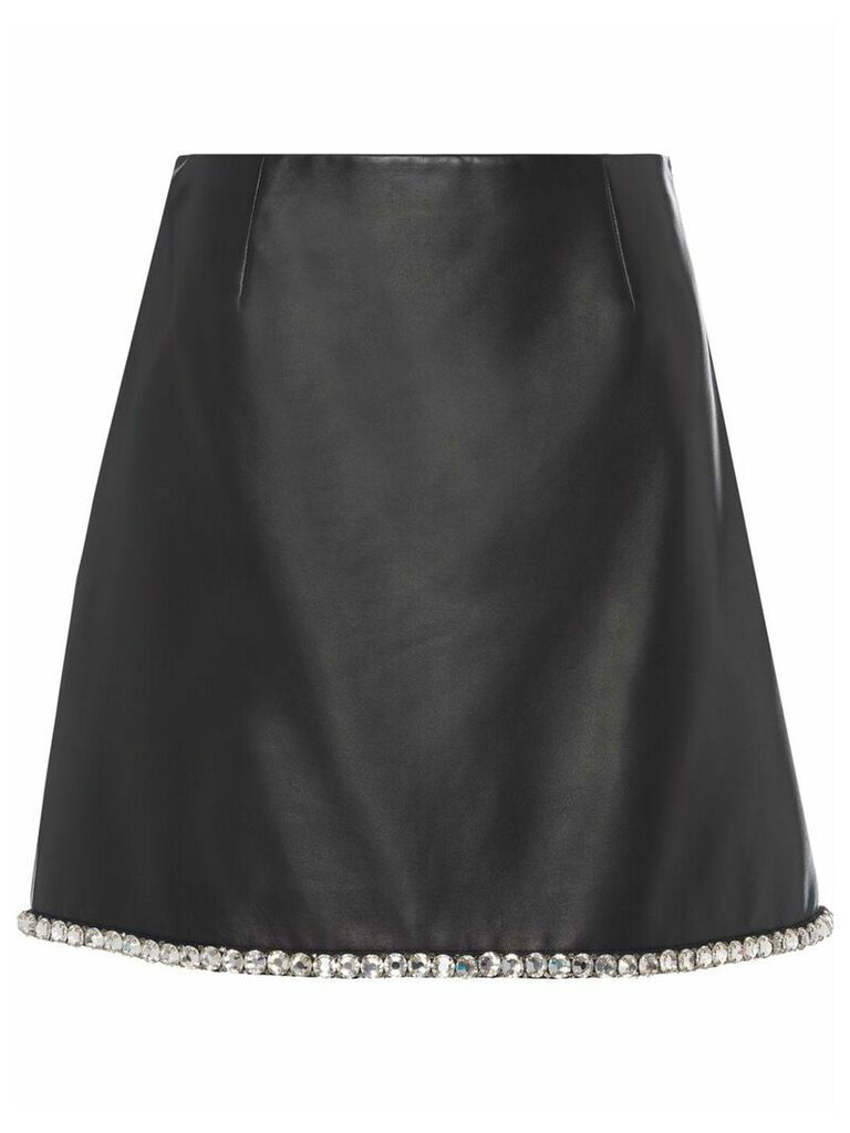 Miu Miu crystal-embellished lambskin skirt - Black