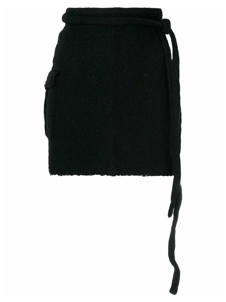 Comme Des Garçons Pre-Owned 1994 wrapped knitted skirt - Black