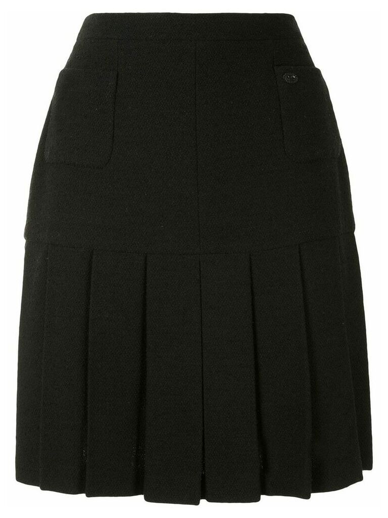 Chanel Pre-Owned 2005 pleated wool-blend skirt - Black