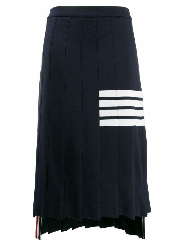 Thom Browne 4-Bar stripe pleated skirt - Blue