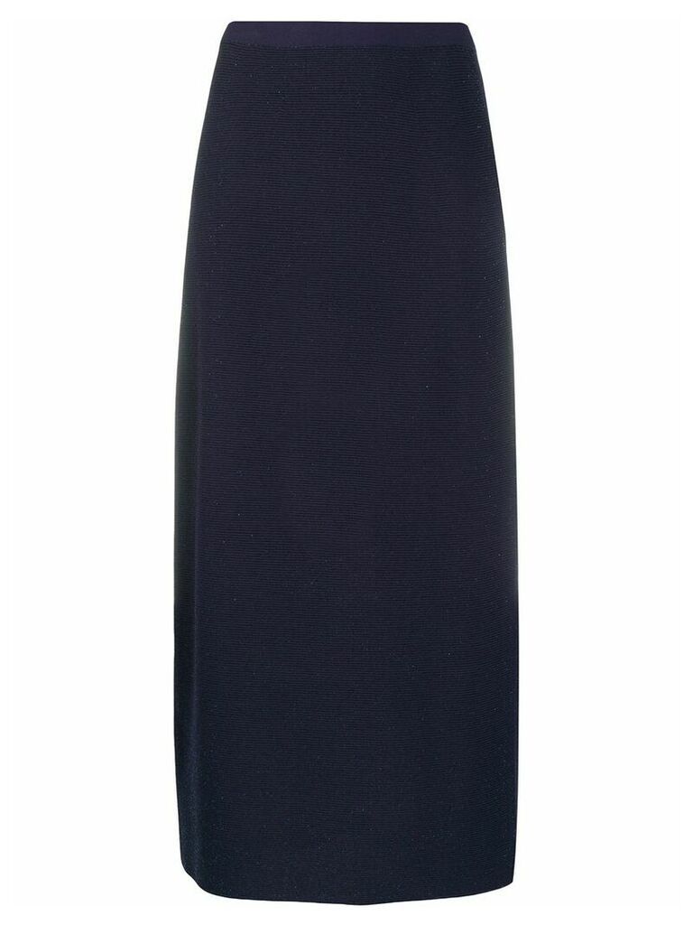 D.Exterior metallized knitted skirt - Blue