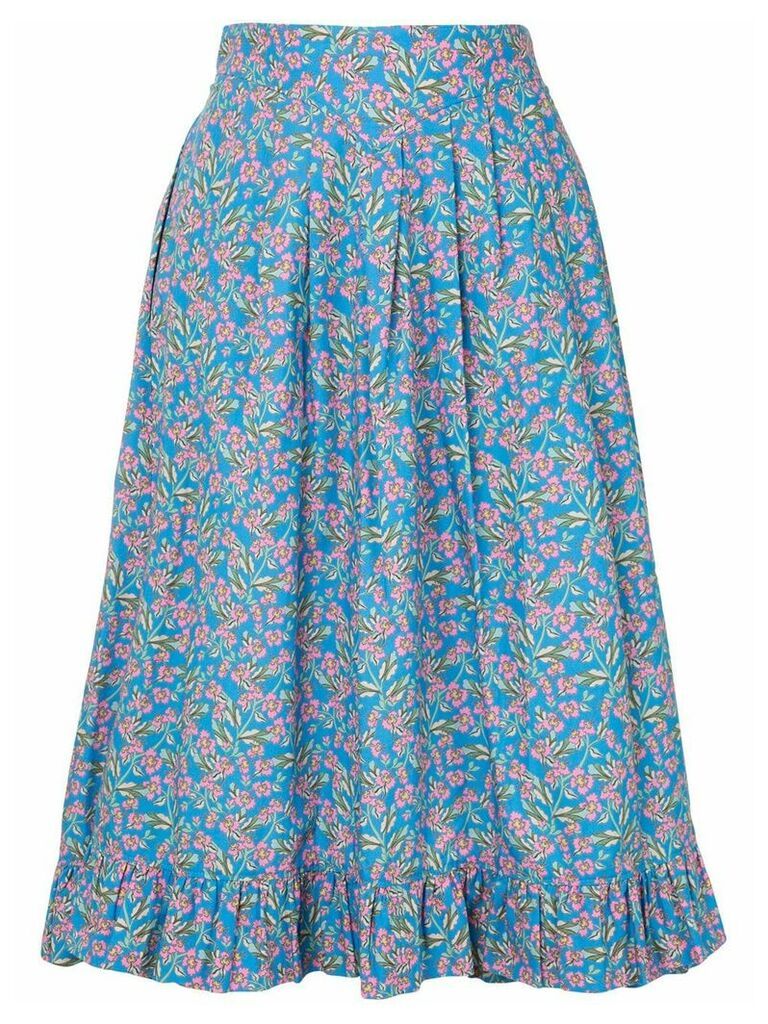 Paco Rabanne floral a-line skirt - Blue