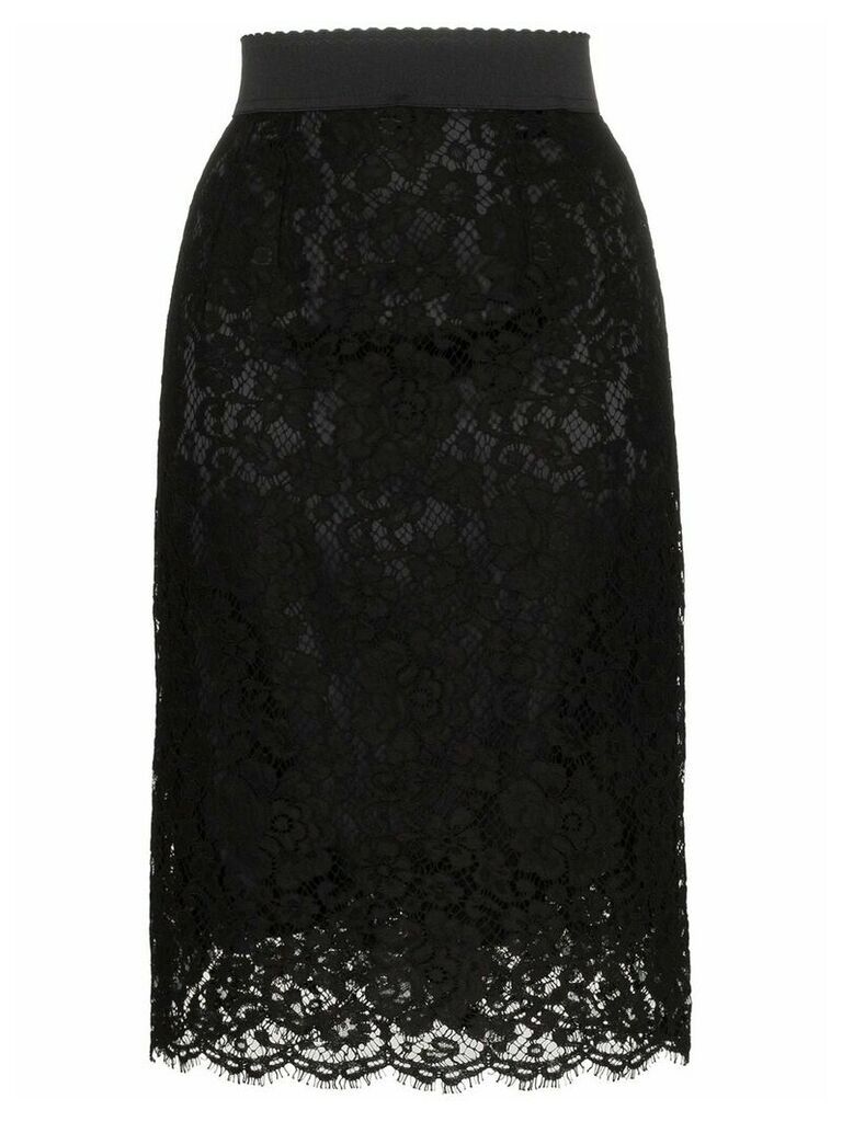 Dolce & Gabbana lace midi pencil skirt - Black