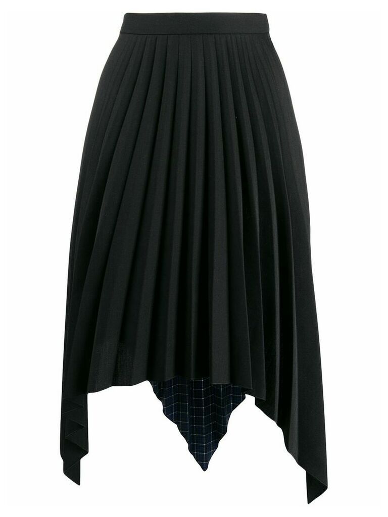 Acne Studios two print pleated A-line skirt - Black