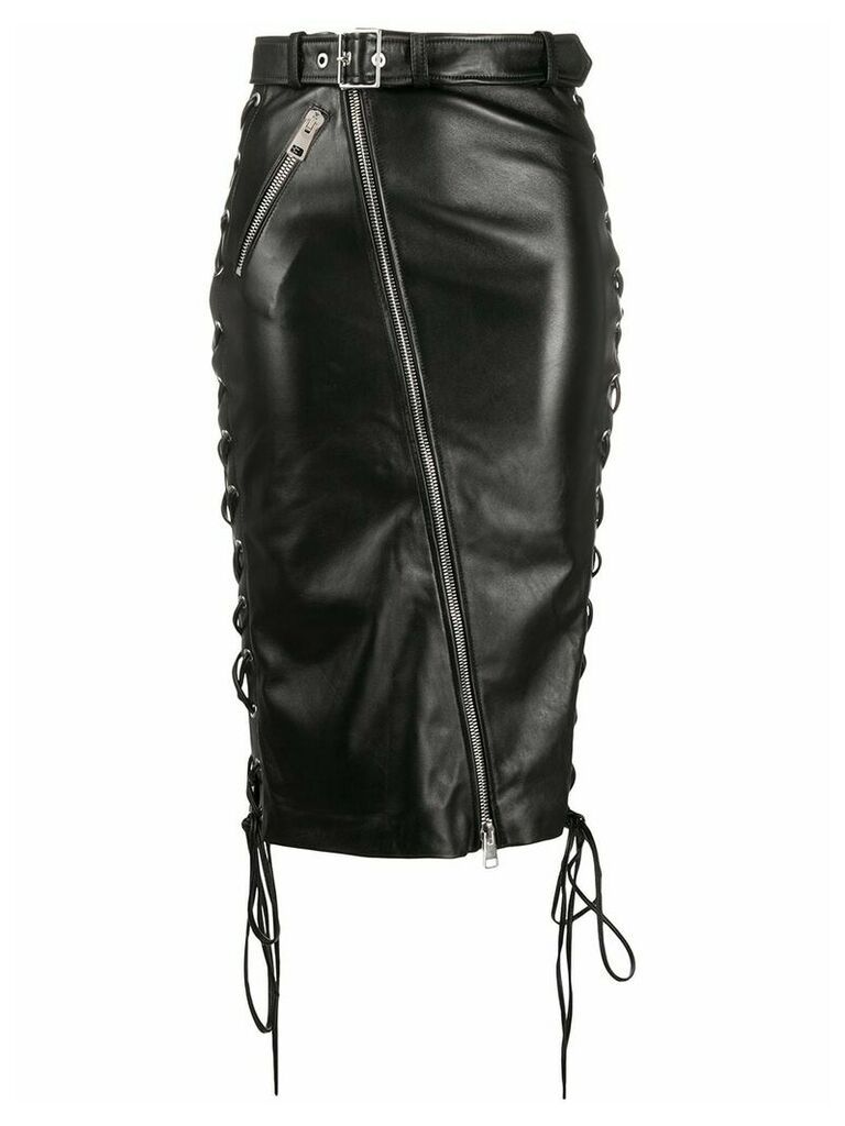 Manokhi Celine side tie detail skirt - Black