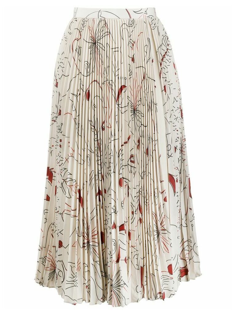 Ports 1961 pleated floral print skirt - NEUTRALS