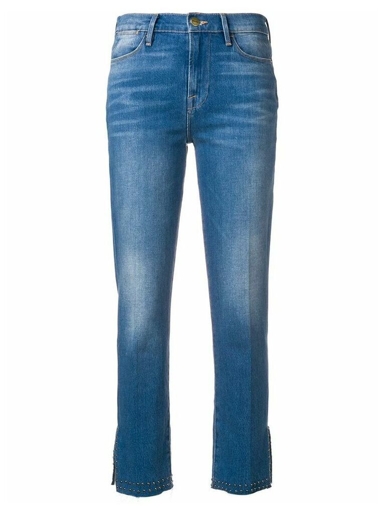 FRAME stud detail cropped jeans - Blue