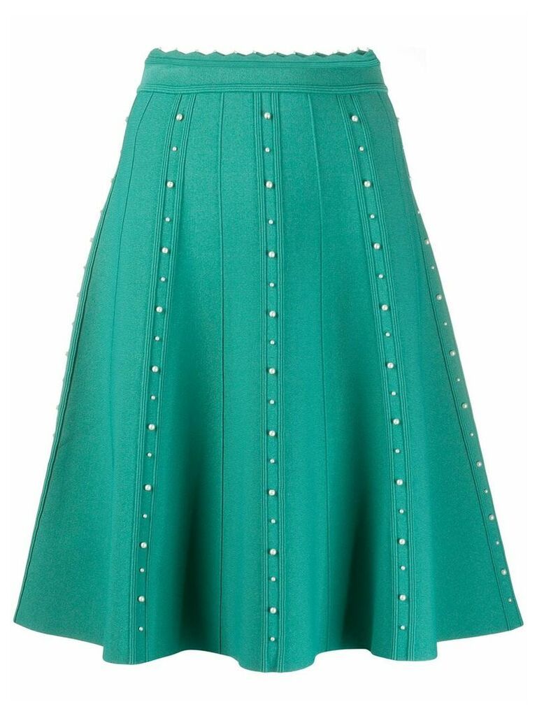 Sandro Paris faux-pearl embellished skirt - Green