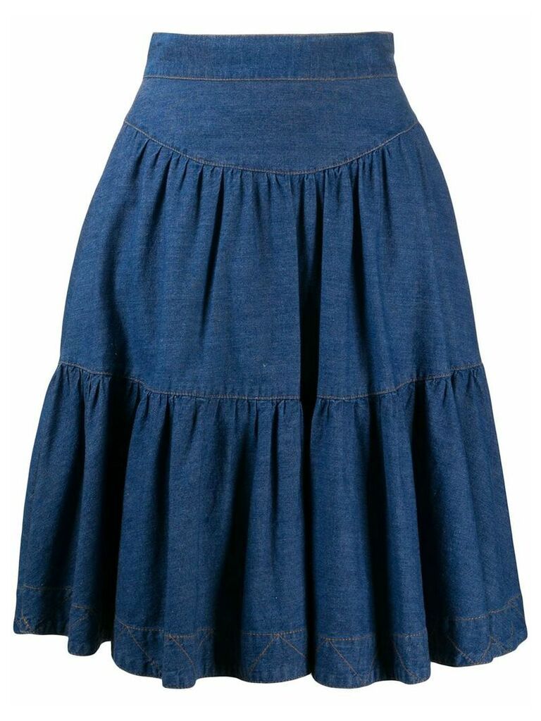 Fendi Pre-Owned A-line denim skirt - Blue