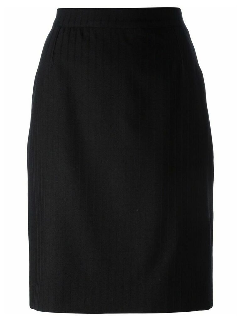 Yves Saint Laurent Pre-Owned striped pencil skirt - Black