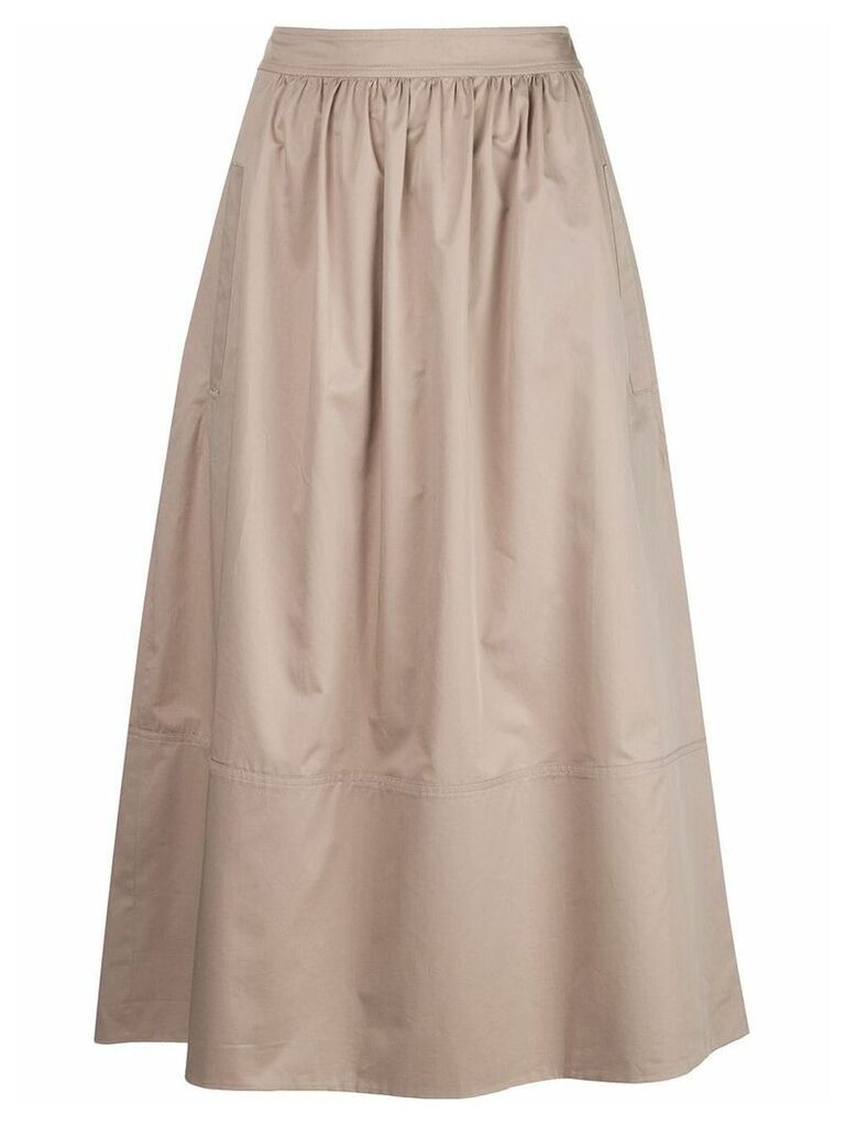 Tibi high-waisted A-line skirt - Brown
