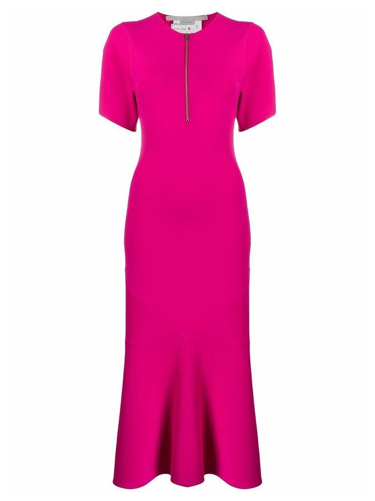 Stella McCartney zip-front flared dress - PINK
