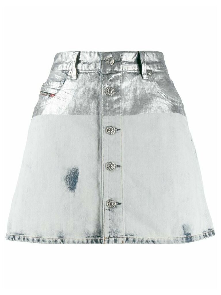 Diesel metallic coated denim skirt - Grey