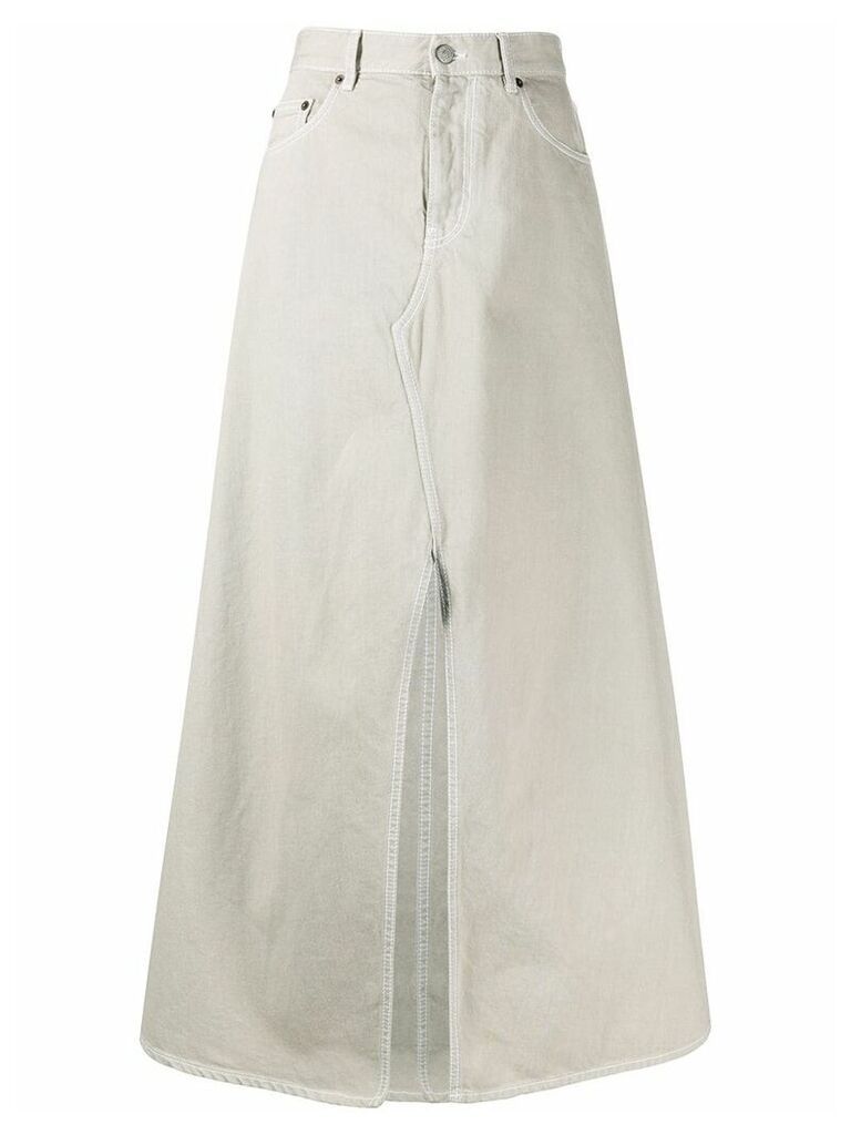 MM6 Maison Margiela slit front denim skirt - Neutrals