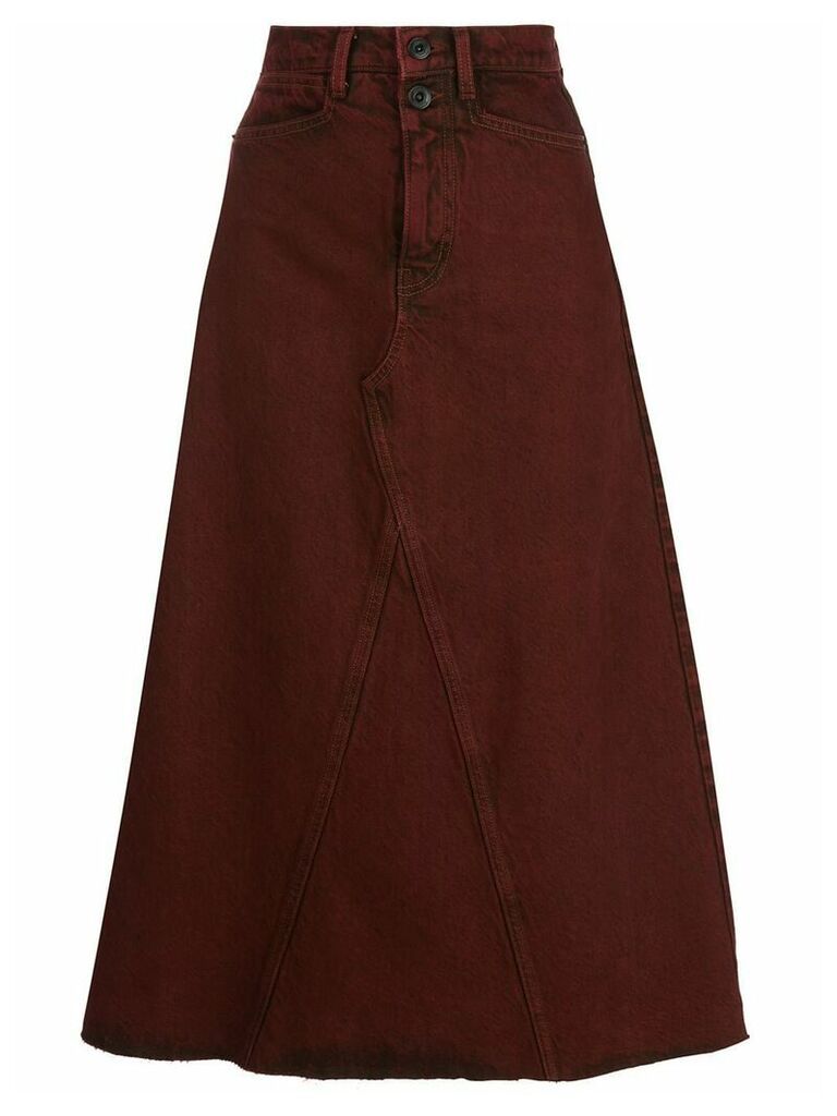 Proenza Schouler White Label high-rise midi denim skirt - Red