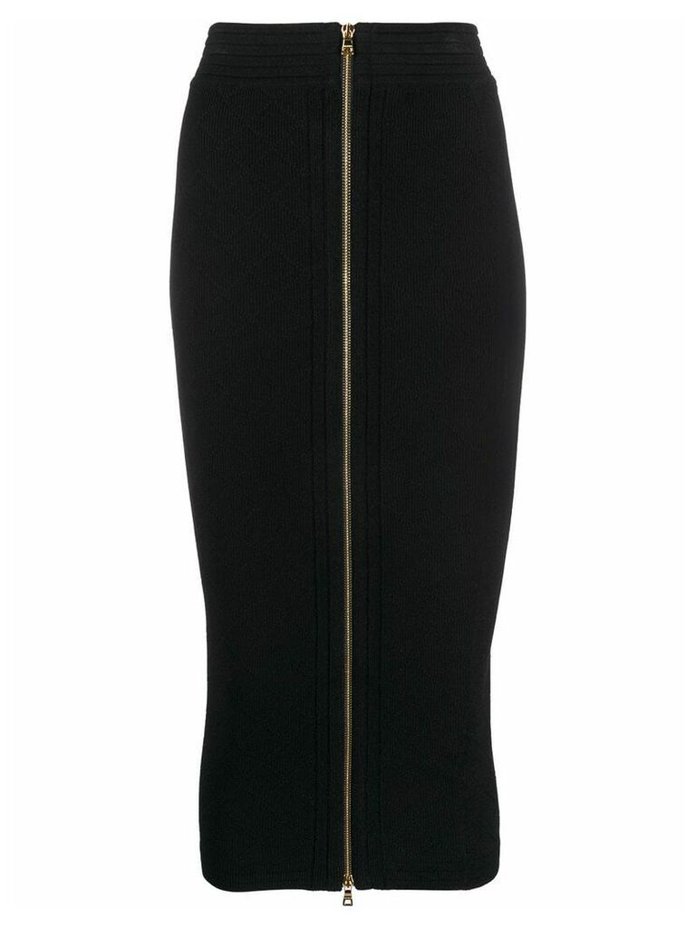 Balmain central zip-fastening skirt - Black