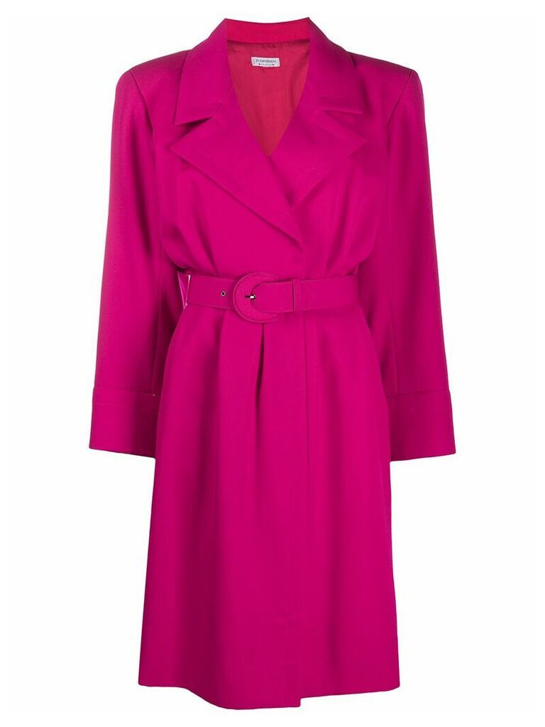 Yves Saint Laurent Pre-Owned notched collar dress - PINK