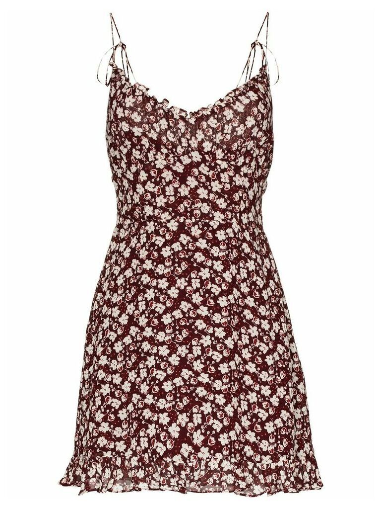 Reformation Esther floral-print mini dress - Red