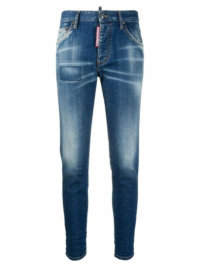 Dsquared2 skinny cropped distressed jeans - Blue