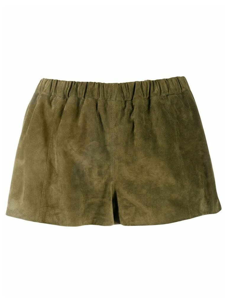 Saint Laurent suede mini shorts - Green
