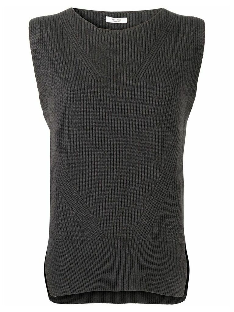 Peserico ribbed knit vest - Grey