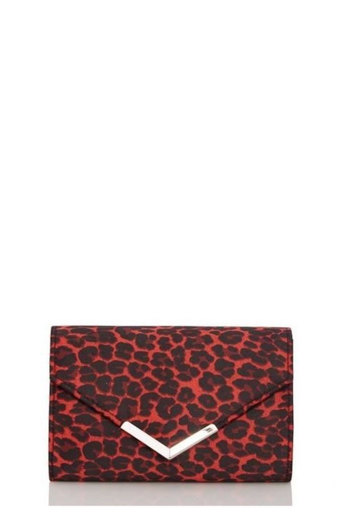 Quiz Red Leopard Print Envelope Bag