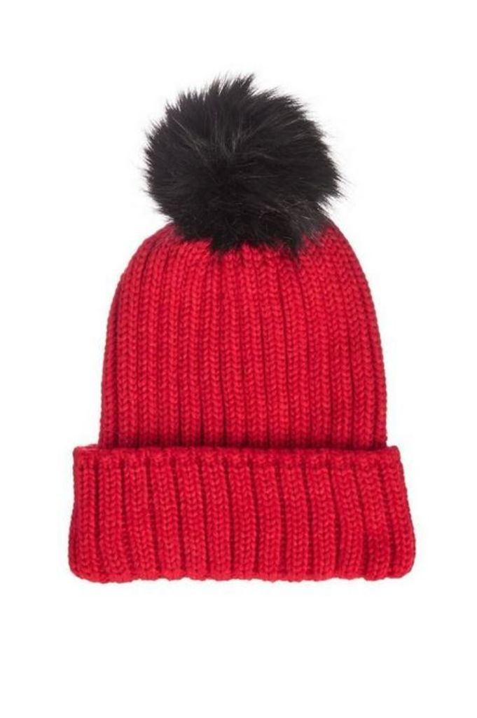 Quiz Red Knit Pom Hat
