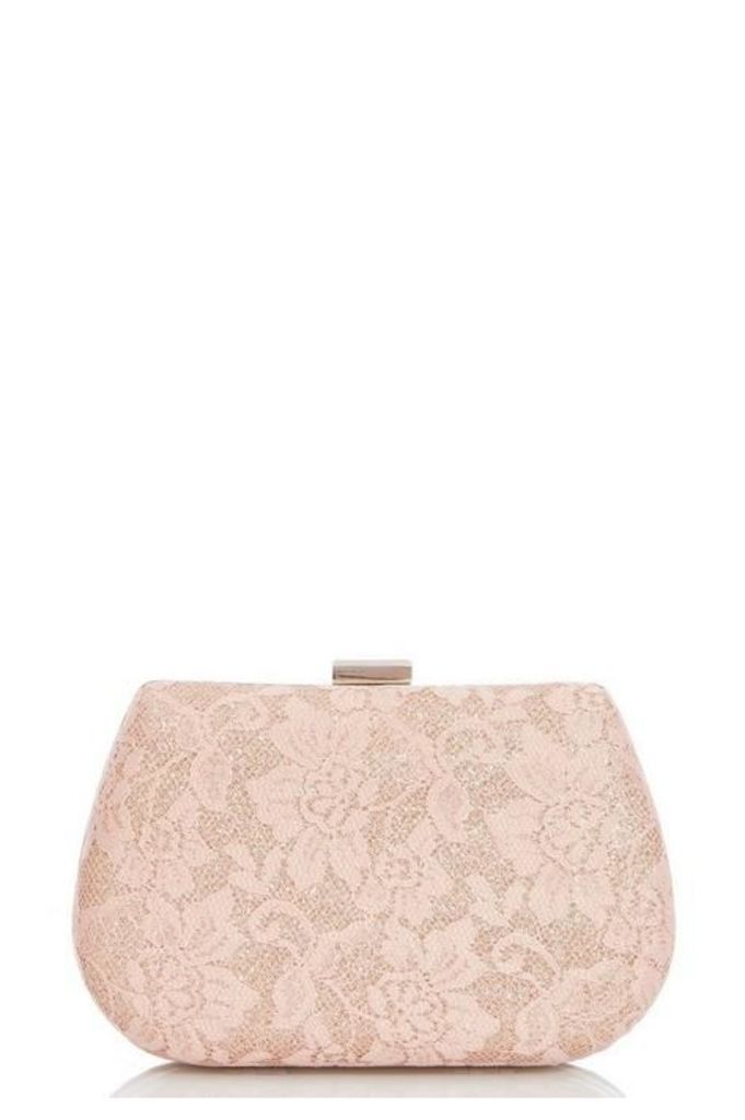 Quiz Pink Glitter Lace Box Bag