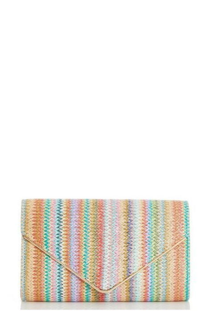 Quiz Multicoloured Woven Envelope Bag