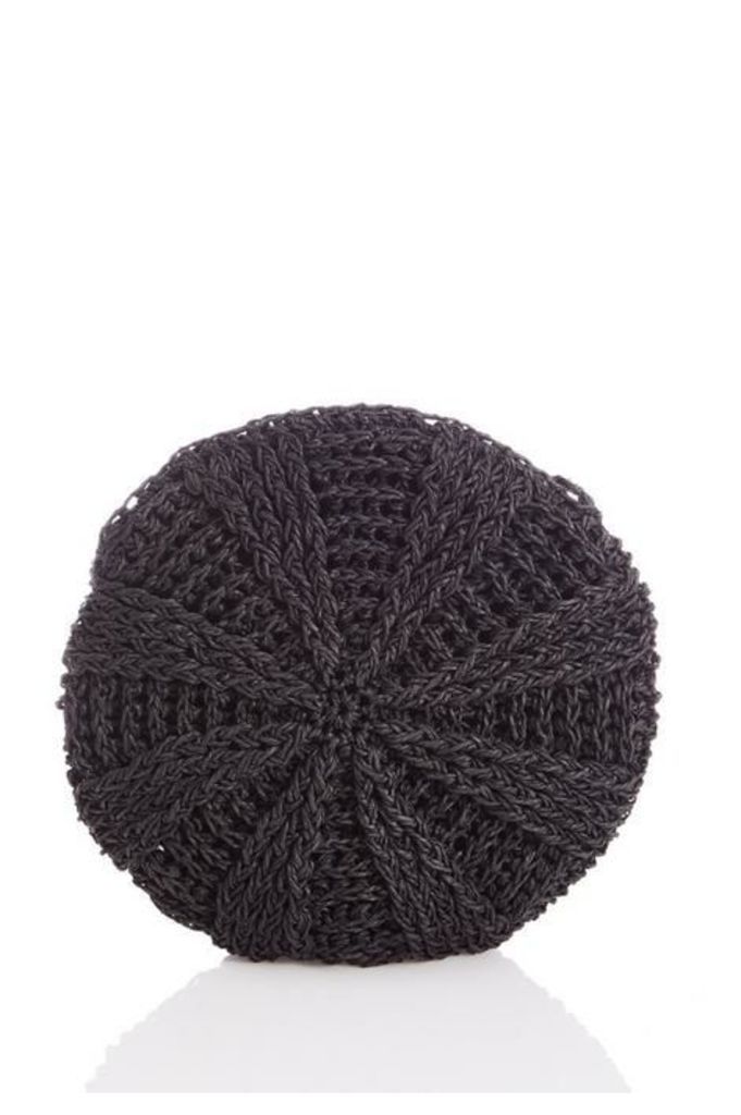 Quiz Black Crochet Circle Bag