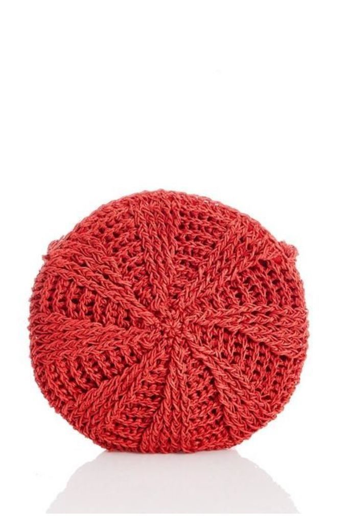 Quiz Red Crochet Circle Bag