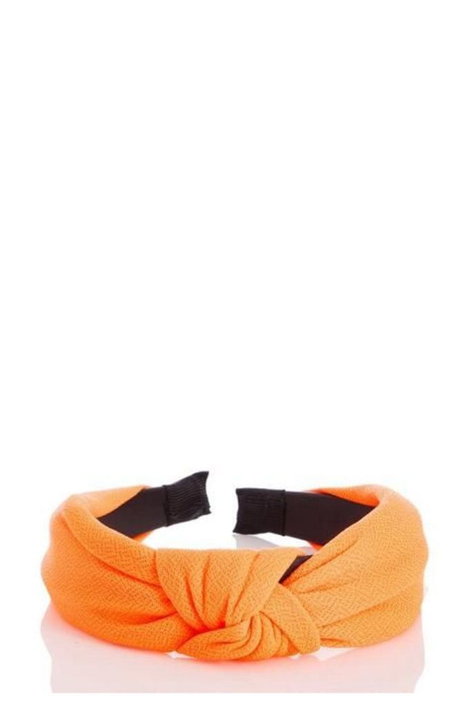 Quiz Neon Orange Knot Headband