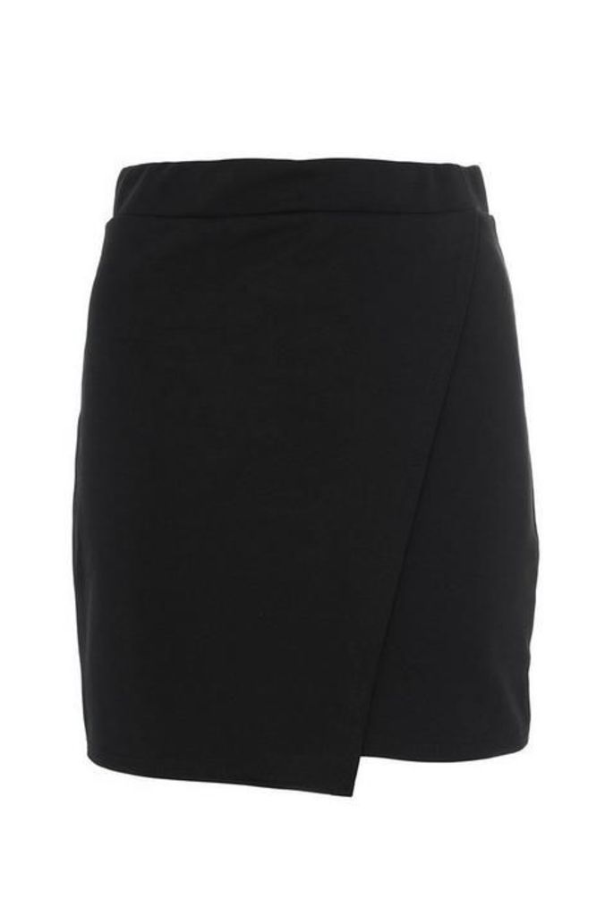 Quiz Black Wrap Short Skirt