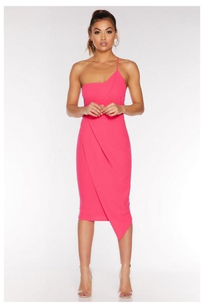 Quiz Pink Asymmetric Midi Dress