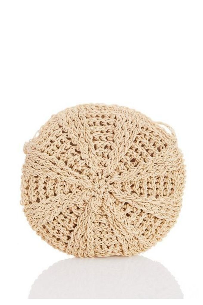 Quiz Cream Crochet Circle Bag
