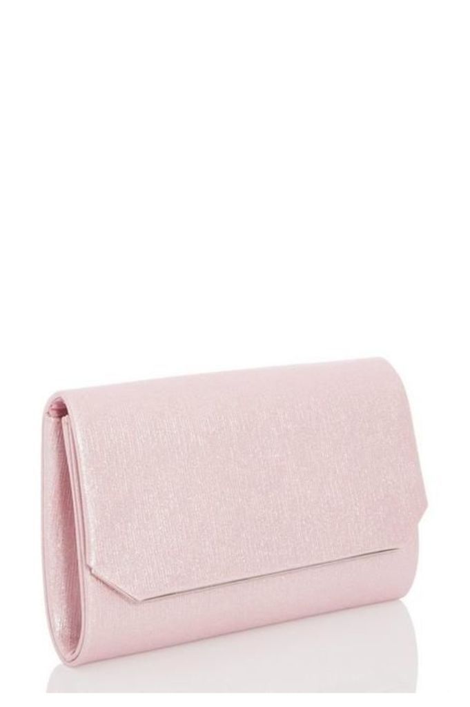 Quiz Pink Cut Off Corner Clutch Bag