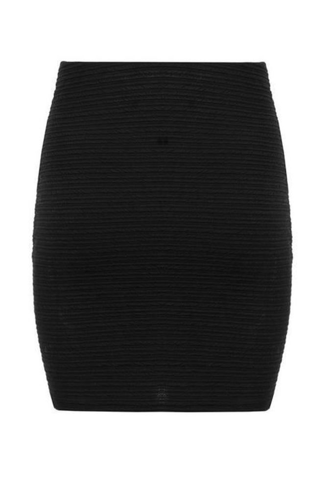 Quiz Black Textured Bodycon Skirt
