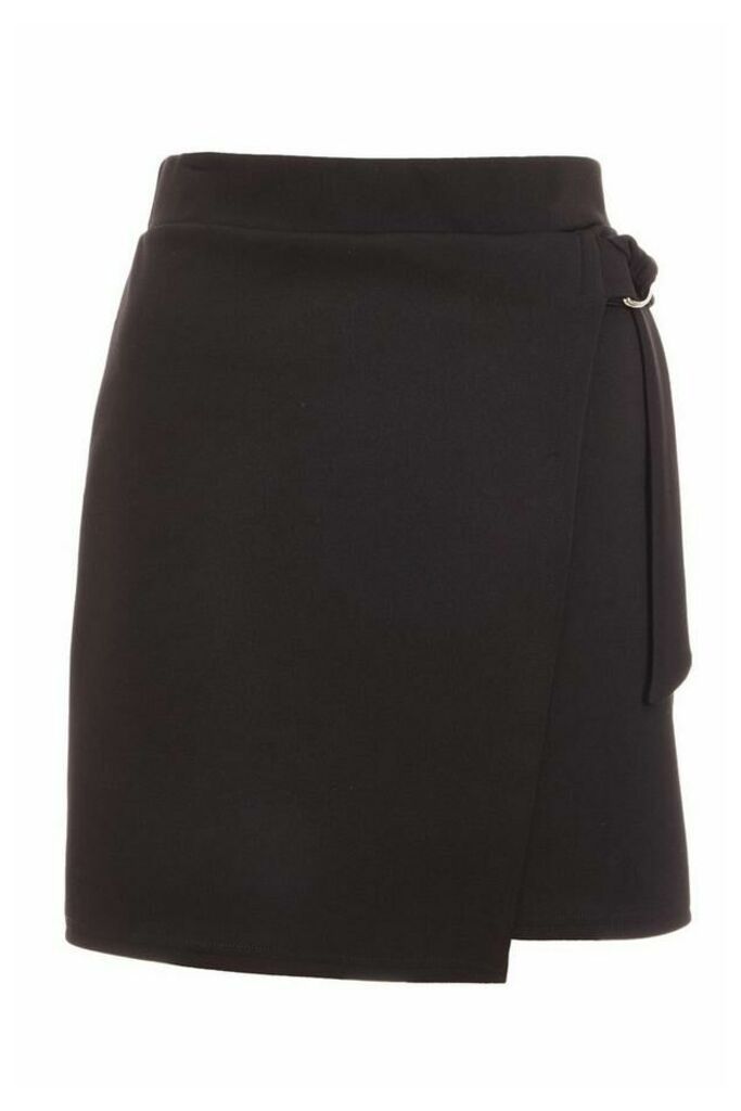 Black Wrap D-Ring Skirt