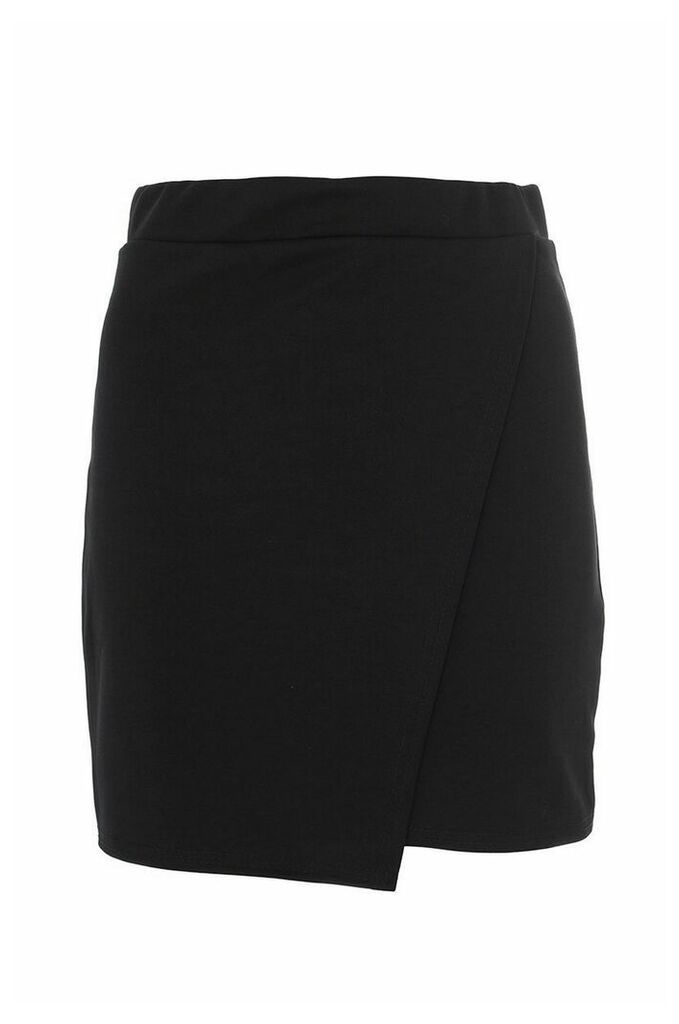 Black Wrap Short Skirt