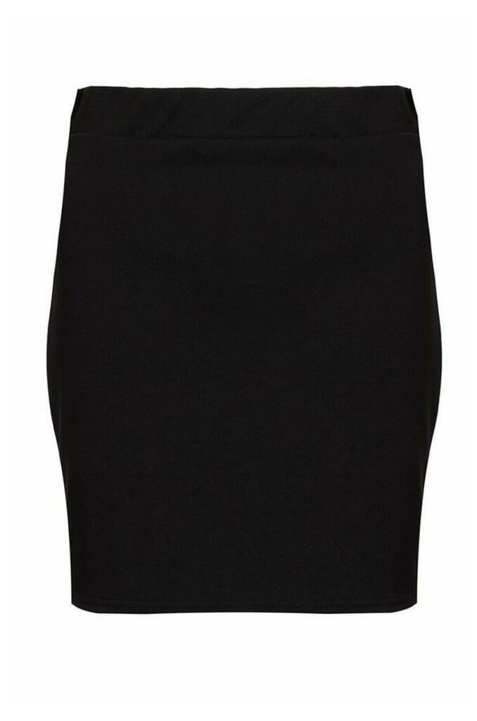 Black Stretch Waist Bodycon Skirt