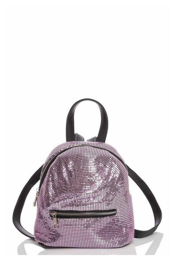 Pink Chainmail Backpack