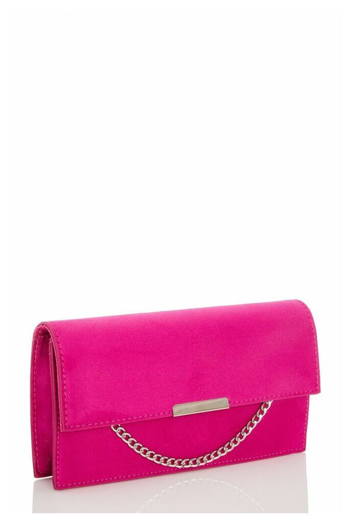 Pink Chain Clutch Bag