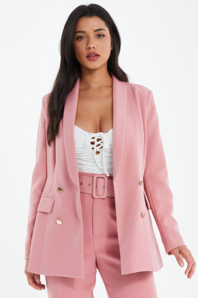Women's Quiz Pink Double Breasted Blazer Size 8
