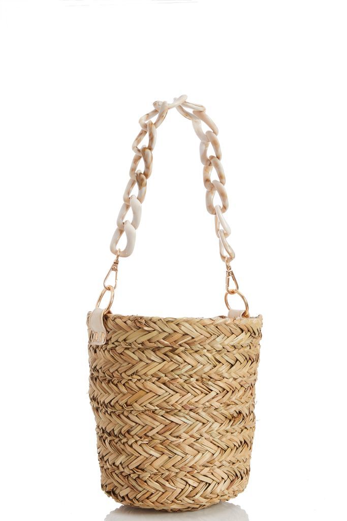 Cream Straw Basket Bag