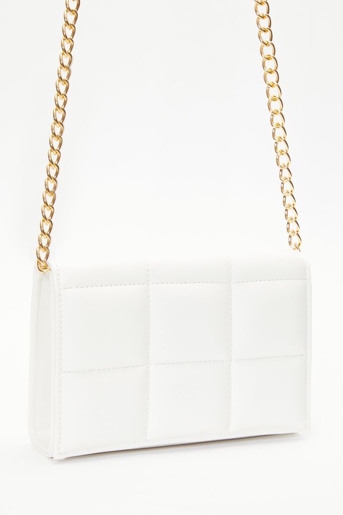 White Quilted Cross Body Bag