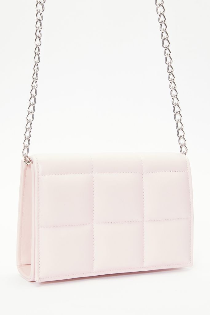 Pink Quilted Cross Body Bag