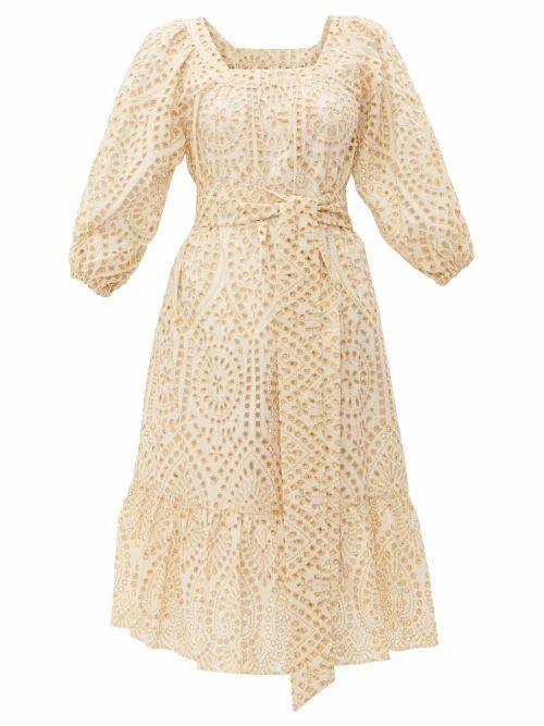 Lisa Marie Fernandez - Laure Broderie-anglaise Cotton Dress - Womens - Ivory