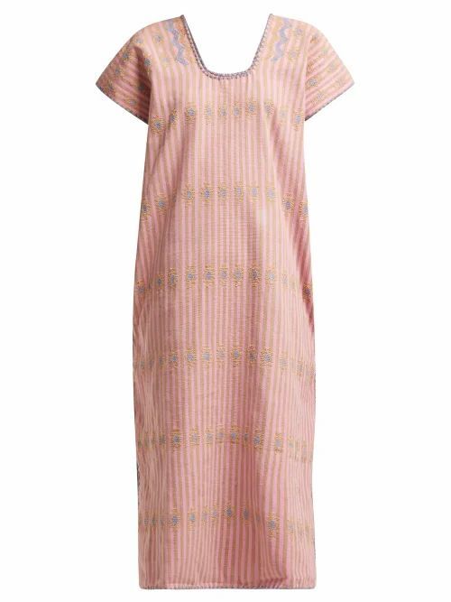 Pippa Holt - No.112 Embroidered Cotton Kaftan - Womens - Pink Multi