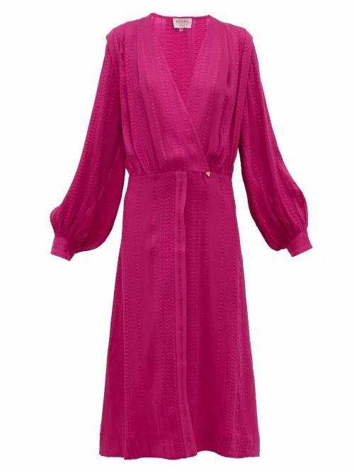 Zeus + Dione - Rania Silk-blend Crepe Wrap Dress - Womens - Pink