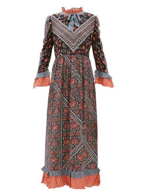 D'Ascoli - Coromandel Printed Silk Dress - Womens - Black Multi